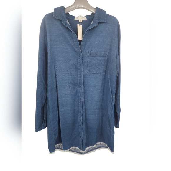 cloth & stone Dresses & Skirts - New Cloth and Stone Anthropologie Women's Raw Hem Shirt Dress Medium‎